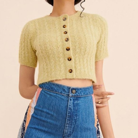 Tach Clothing Dalia Mohair Elastano crop sweater Knit Top - Picture 4 of 5